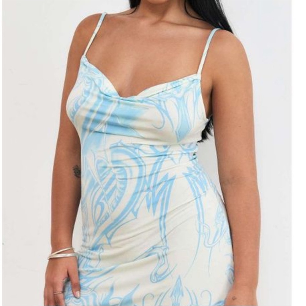 Miaou Sky Blue and Cream Mini Dress - Picture 10 of 13